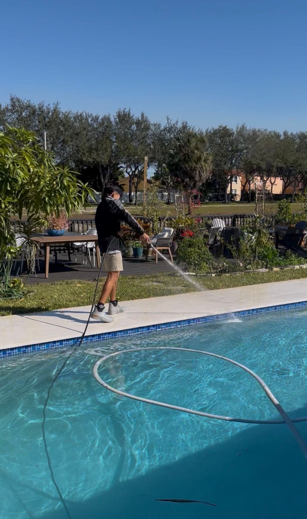 Spotless Poolside Pressure Washing in Hialeah